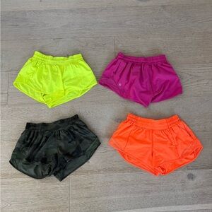 lululemon 2.5” Hotty Hot Shorts Size 2 (SET OF 4)